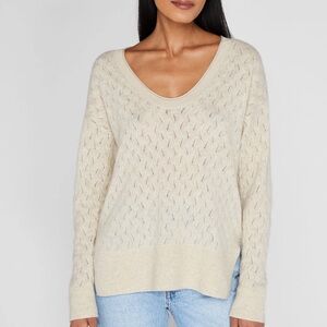 CLUB MONACO 100% CASHMERE SWEATER IVORY LARGE XL